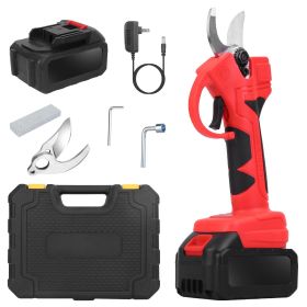 21V Cordless Electric Pruning Shears 40mm 1.57" Electric Branch Scissors Tree Branch Cutter with 2 Rechargeable Batteries Sharpening Stone Blade