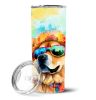 Chow Chow Hippie Dawg Stainless Steel Skinny Tumbler Vacuum Double Walled Reusable Insulated Tumbler Travel Cup for Coffee Cocktails Gift with Lid