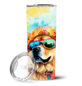 Chow Chow Hippie Dawg Stainless Steel Skinny Tumbler Vacuum Double Walled Reusable Insulated Tumbler Travel Cup for Coffee Cocktails Gift with Lid