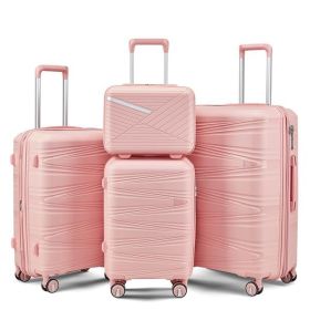 4-piece Suitcase Set (Color: Pink)