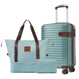New Luggage Set With 3 ABS Hard Shells (Color: Blue)