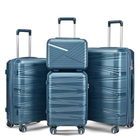 4-piece Suitcase Set (Color: Blue)