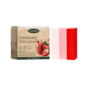 WoodSleep Strawberry Flavored Soap Gentle Cleansing, Itching, Deodorizing Body Care Soap For Women's Intimate Parts (Option: 2PCS)