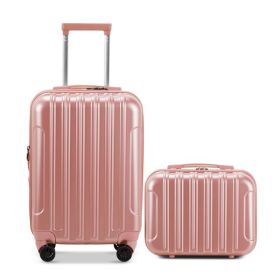 Suitcase Two-piece Set (Option: Rose pink)