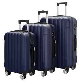 Vertical 3-in-1 Spinner Wheel With Handle Trolley Case 20in 24in 28in ABS Aluminum Alloy Trolley Classic Color - Navy Blue (Color: Navy blue)