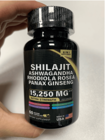Shilajit Pure Himalayan 9000MG, Energy Booster Ashwagandha 2000MG, Rhodiola Rosea 999MG, Panax Ginseng 1500MG, Turmeric 500MG, Ginkgo Biloba 500M (Option: Adult)