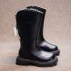1pr Girls' High-Top Casual Honey Girl Fashion Boots with Zipper, Anti-Slip Rubber Sole, Round Toe, Lightweight Design, Bow Detail