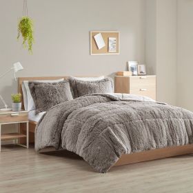 Shaggy Long Fur Comforter Mini Set (Color: AS PIC)