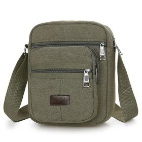 Messenger Bag Shoulder Bag Crossbody Canvas Bags Casual Satchel Vintage Bag (Color: Green)